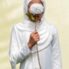 Women Abaya Pearl White