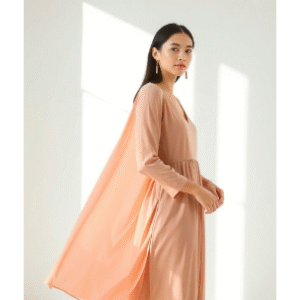 hayas closet V-Neck Flared Sleeve Abaya